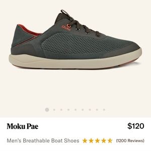 OluKai Moku Pae Men's Breathable Boat Shoes